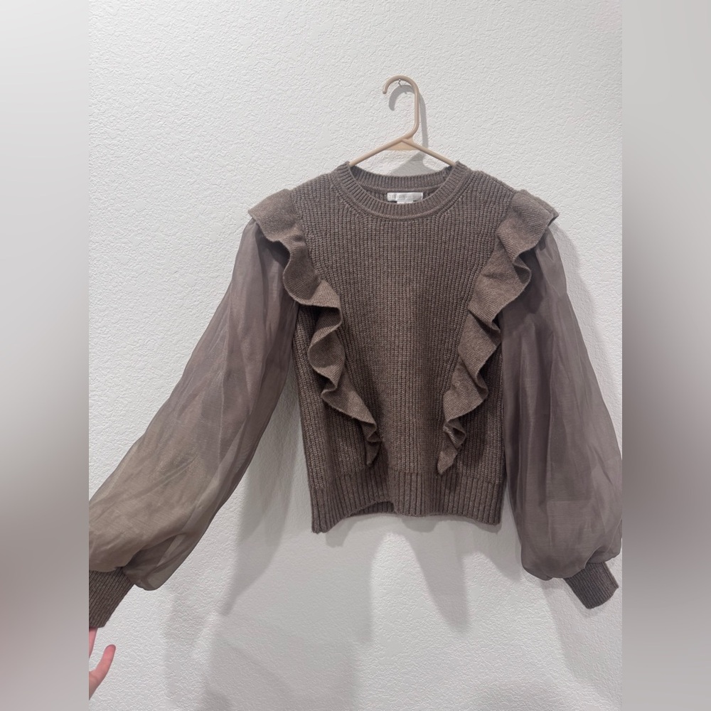 Design History Ribbed Knit Sweater in Brown